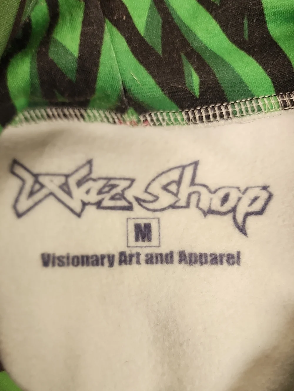Waz Shop Visionary Art & Apparel Graphic Sloth Hoodie in Green & Orange Size M